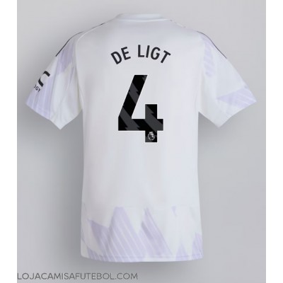 Camisa de Futebol Manchester United Matthijs de Ligt #4 Equipamento Secundário 2025-26 Manga Curta Camisa de Futebol Manchester United Matthijs de Ligt #4 Equipamento Secundário 2025-26 Manga Curta